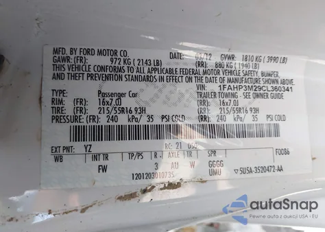 2012 Ford Focus Sel from USA, damaged, VIN 1FAHP3M29CL360341